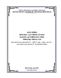 Giáo trình Lập trình căn bản (Ngành: Lập trình máy tính - Trình độ: Trung cấp) - Trường Trung cấp Kinh tế - Kỹ thuật Bình Thuận