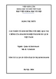 Tóm tắt Luận án Tiến sĩ Quản trị kinh doanh: Các nhân tố ảnh hưởng tới hiệu quả tài chính của doanh nghiệp ngành du lịch tại Việt Nam