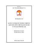 Đề án tốt nghiệp Quản lý công: Quản lý lễ hội gắn với phát triển du lịch cộng đồng trên địa bàn huyện Cư M’gar, tỉnh Đắk Lắk