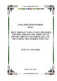 Sáng kiến kinh nghiệm THPT: Phát triển kỹ năng tư duy phản biện cho học sinh dân tộc thiểu số tại trường THPT Kỳ Sơn thông qua các hoạt động trải nghiệm sáng tạo