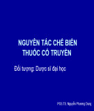 Bài giảng Nguyên tắc chế biến thuốc cổ truyền - PGS.TS. Nguyễn Phương Dung