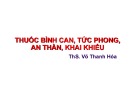 Bài giảng Thuốc bình can, tức phong, an thần, khai khiếu - ThS. Võ Thanh Hóa