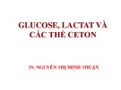 Bài giảng Glucose, lactat và các thể ceton - Ts. Nguyễn Thị Minh Thuận