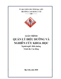 Giáo trình Quản lý điều dưỡng và nghiên cứu khoa học (Ngành: Điều dưỡng - Cao Đẳng) - Trường Cao đẳng Y tế Bạc Liêu