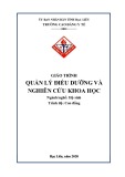 Giáo trình Quản lý điều dưỡng và nghiên cứu khoa học (Ngành: Hộ sinh - Cao Đẳng) - Trường Cao đẳng Y tế Bạc Liêu