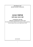 Giáo trình Bào chế (Ngành: Dược - Cao đẳng VLVH) - Trường Cao đẳng Y tế Bạc Liêu