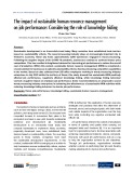 The impact of sustainable human resource management on job performance: Considering the role of knowledge hiding