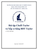 Bài tập chuỗi Taylor và xấp xỉ bằng bất đẳng thức Taylor - Vũ Lê Thế Anh