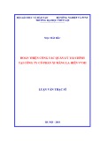 Luận văn Thạc sĩ: Hoàn thiện công tác quản lý tài chính tại Công ty cổ phần xi măng La Hiên VVMI