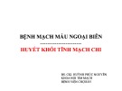 Bài giảng Bệnh mạch máu ngoại biên: Huyết khối tĩnh mạch chi - BS.CKI. Huỳnh Phúc Nguyên