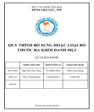 Quy trình bổ sung hoặc loại bỏ thuốc ra khỏi danh mục (QT.54.KD-KSNK)