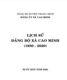 Ebook Lịch sử Đảng bộ xã Cao Minh (1930-2020): Phần 1