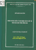 Luận văn Thạc sĩ Kinh tế:  Hoàn thiện quản lý chi ngân sách cấp xã trên địa bàn tỉnh Đồng Nai