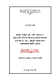 Luận văn Thạc sĩ Kế toán: Hoàn thiện kế toán cho vay tại Ngân hàng Thương mại Cổ phần Đầu tư và Phát triển Việt Nam, chi nhánh Kiên Giang