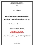 Luận văn Thạc sĩ Kế toán:  Kế toán quản trị chi phí sản xuất tại Công ty cổ phần Xi măng Lạng Sơn