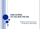 Bài giảng Dinh dưỡng và táo bón trẻ em - TS.BSCK2. Nguyễn Thị Thu Hậu