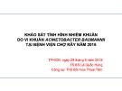 Bài giảng Khảo sát tình hình nhiễm khuẩn do vi khuẩn Acinetobacter baumannii tại Bệnh viện Chợ Rẫy năm 2016 - TS. BS. Lê Quốc Hùng