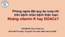 Bài giảng Phòng ngừa đột quỵ do rung nhĩ trên bệnh nhân bệnh thận mạn: Kháng vitamin K hay DOACs? - ThS.BSCKII. Phan Thanh Lan