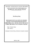 Summary of Doctoral thesis in Climate change: Research on evaluating economic loss by ecosystem degradation in territorial sea and island of Phu Quoc under the impact of climate change