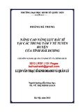 Luận văn Thạc sĩ Kinh tế:  Nâng cao năng lực bác sĩ tại các Trung tâm Y tế tuyến Huyện của tỉnh Hải Dương