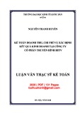 Luận văn Thạc sĩ Kế toán: Kế toán doanh thu, chi phí và xác định kết quả kinh doanh tại Công ty cổ phần truyền hình HITV