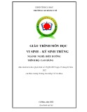 Giáo trình Vi sinh - ký sinh trùng (Ngành: Điều dưỡng - Trình độ: Cao đẳng) - Trường Cao đẳng Y tế Cà Mau