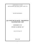 Luận văn Thạc sĩ Quan hệ quốc tế: Quan hệ Trung Quốc - Philippines giai đoạn 2010 - 2019