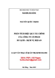 Luận văn Thạc sĩ Quản trị kinh doanh: Phân tích hiệu quả tài chính của Công ty cổ phần Du lịch - Dịch vụ Hội An