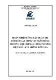 Luận văn Thạc sĩ Tài chính Ngân hàng: Hoàn thiện công tác quản trị rủi ro hoạt động tại Vietinbank Chi nhánh Đống Đa