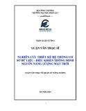 Luận văn Thạc sĩ Quản lý năng lượng: Nghiên cứu thiết kế hệ thống cơ sở dữ liệu – Điều khiển thông minh nguồn năng lượng mặt trời