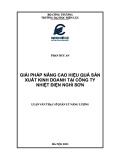 Luận văn Thạc sĩ Quản lý năng lượng: Giải pháp nâng cao hiệu quả sản xuất kinh doanh của Công ty Nhiệt điện Nghi Sơn