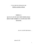 Module Giáo viên mầm non 2: Quản lí cảm xúc bản thân trong hoạt động nghề nghiệp của người giáo viên mầm non