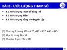 Bài giảng Lý thuyết xác suất và thống kê toán - Bài  8: Ước lượng tham số