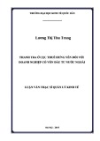 Luận văn Thạc sĩ  Quản lý kinh tế: Thanh tra ở Cục Thuế Hưng Yên đối với doanh nghiệp có vốn đầu tư nước ngoài