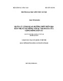 Luận văn Thạc sĩ Quản lý đô thị và công trình: Quản lý cảnh quan đường phố trên địa bàn thị xã Hà Đông với sự tham gia của cộng đồng dân cư