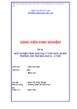 Sáng kiến kinh nghiệm Mầm non: Một số biện pháp giáo dục ý thức bảo vệ môi trường cho trẻ mẫu giáo 5 – 6 tuổi