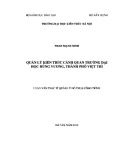 Luận văn Thạc sĩ Quản lý đô thị và công trình: Quản lý kiến trúc cảnh quan trường Đại học Hùng Vương, thành phố Việt Trì