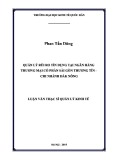 Luận văn Thạc sĩ Quản lý kinh tế: Quản lý rủi ro tín dụng tại Ngân hàng thương mại cổ phần Sài Gòn Thương Tín  - Chi nhánh Đắk Nông