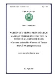 Luận án Tiến sĩ Dược học: Nghiên cứu thành phần hóa học và hoạt tính kháng ung thư in vitro của loài Nghệ đắng (Curcuma zedoaroides Chaveer. & Tanee), họ gừng (Zingiberaceae)