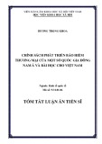 Tóm tắt Luận án Tiến sĩ Kinh tế quốc tế: Chính sách phát triển bảo hiểm thương mại của một số quốc gia Đông Nam Á và bài học cho Việt Nam