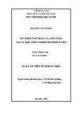 Luận án Tiến sĩ Tâm lý học: Sức khỏe tâm thần của công nhân tại các khu công nghiệp tỉnh Bình Dương