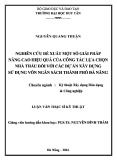 Luận văn Thạc sĩ Kỹ thật xây dựng dân dụng và công nghiệp:  Nghiên cứu đề xuất một số giải pháp nâng cao hiệu quả của công tác lựa chọn nhà thầu đối với các dự án xây dựng sử dụng vốn ngân sách thành phố Đà Nẵng