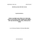 Luận văn Thạc sĩ Quản lý đô thị và công trình: Nâng cao hiệu quả công tác chuẩn bị đầu tư xây dựng công trình giao thông đô thị thành phố Hạ Long, tỉnh Quảng Ninh