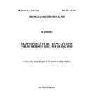 Luận văn Thạc sĩ Quản lý đô thị và công trình: Giải pháp quản lý hệ thống cây xanh thành phố Đồng Hới, tỉnh Quảng Bình