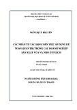 Luận văn Thạc sĩ Kinh tế: Các nhân tố tác động đến việc áp dụng kế toán quản trị trong các doanh nghiệp sản xuất vừa và nhỏ ở TP.HCM