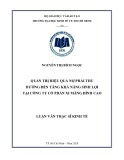 Luận văn Thạc sĩ Kinh tế: Quản trị hiệu quả nợ phải thu hướng đến tăng khả năng sinh lợi tại Công ty cổ phần Xi măng Đỉnh Cao