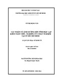 Luận văn Thạc sĩ Kinh tế: Các nhân tố ảnh hưởng đến tính độc lập kiểm toán viên - Nghiên cứu thực nghiệm tại TP Hồ Chí Minh