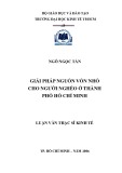 Luận văn Thạc sĩ Kinh tế: Giải pháp nguồn vốn nhỏ cho người nghèo ở thành phố Hồ Chí Minh