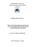 Luận văn Thạc sĩ Kinh tế: Phân tích tình hình kinh doanh của các khách sạn cao cấp tại thành phố Hồ Chí Minh