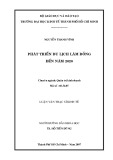 Luận văn Thạc sĩ Kinh tế: Phát triển du lịch Lâm Đồng đến năm 2020